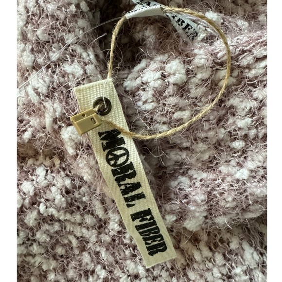 MORAL FIBER Sweater Womens Sz XL Mauve Chunky Preppy Open Knit Soft Turtle Neck - Picture 7 of 11